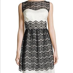 NWT Sangria Ivory & Black Dress